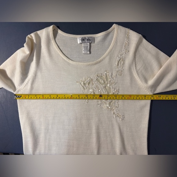 Ivory Top. Sequin Detail.  Luxe Size Medium.  SKU 8 - Picture 8 of 11